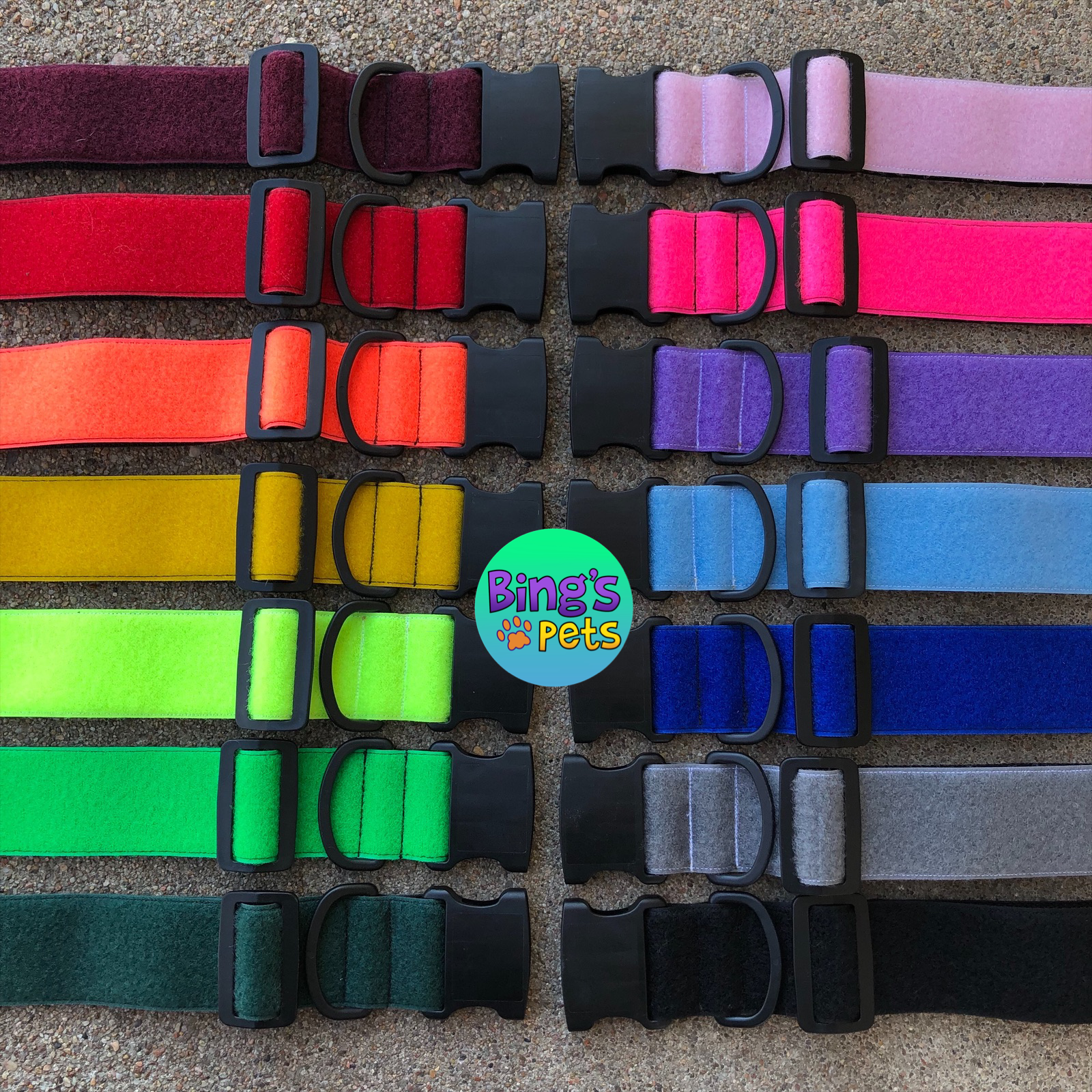 CUSTOM 2” wide Velcro Patch Dog Collar – Bing's Pets