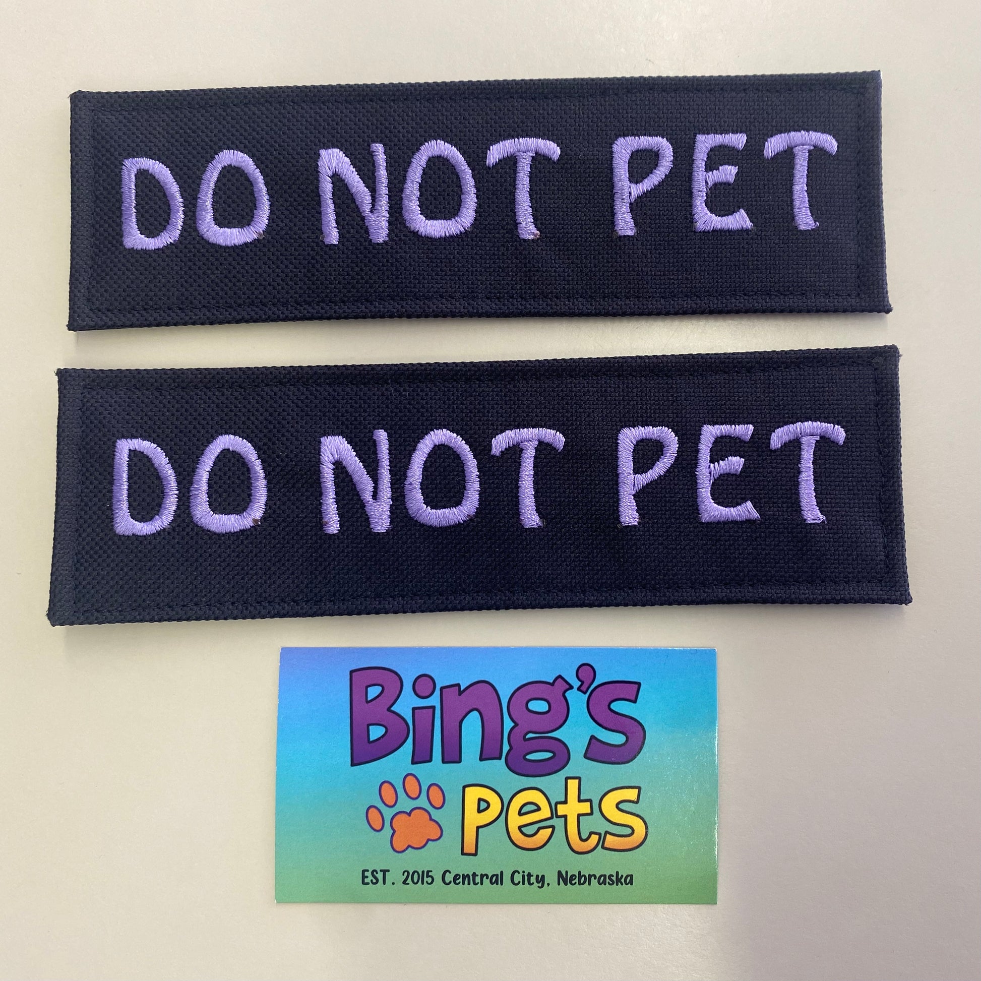 CUSTOM Embroidered Velcro Patch - DO NOT PET – Bing's Pets